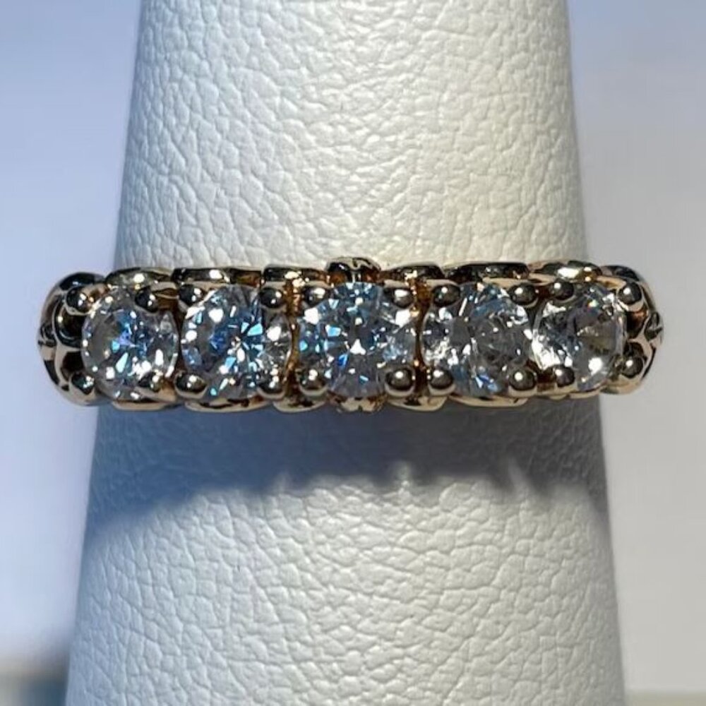 14k Solid Yellow Gold Anniversary Band Size 5 sizable up/down